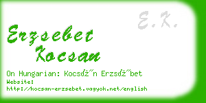 erzsebet kocsan business card